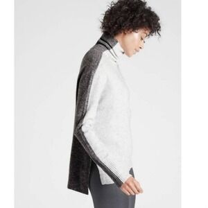 Athleta Wool Blend Color Block Turtleneck Sweater Sz L